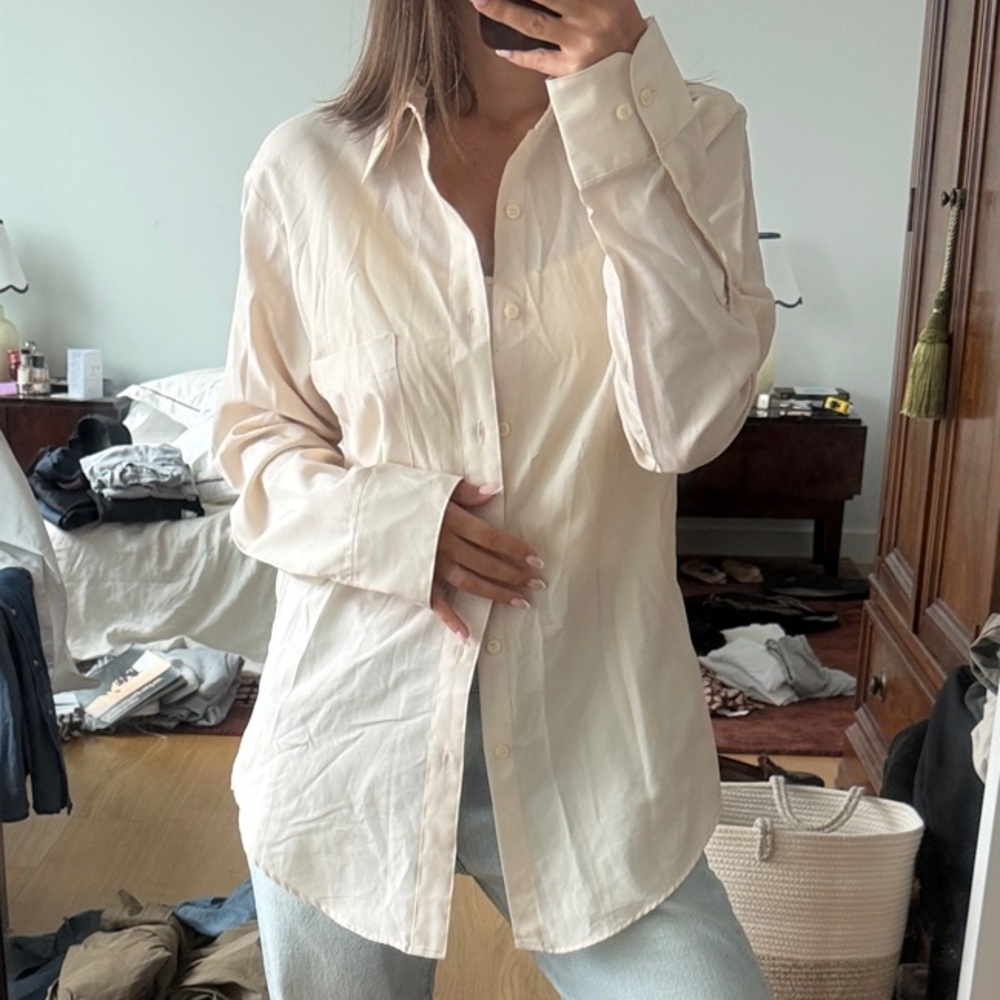 Vintage Sears Classic Button-Up Shirt in ivory